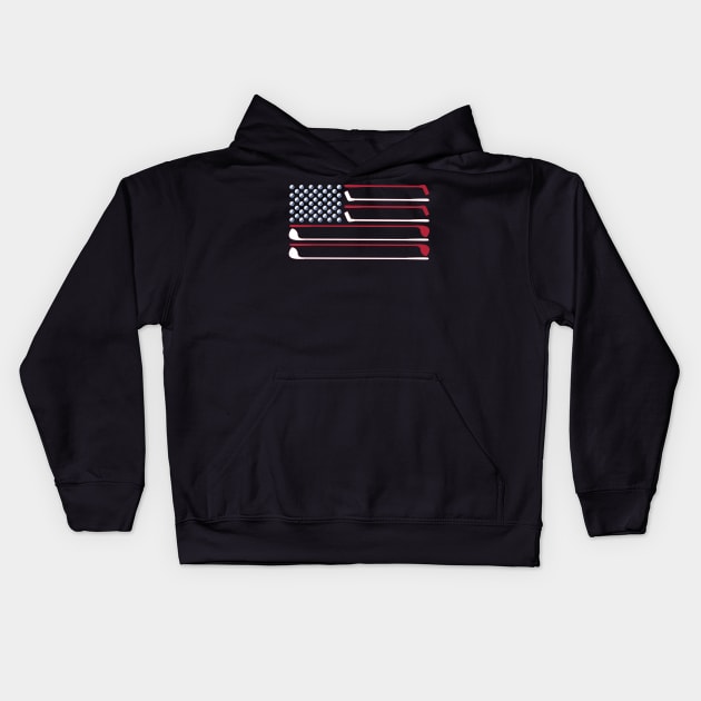 American Golf Flag Kids Hoodie by Miranda Nelson